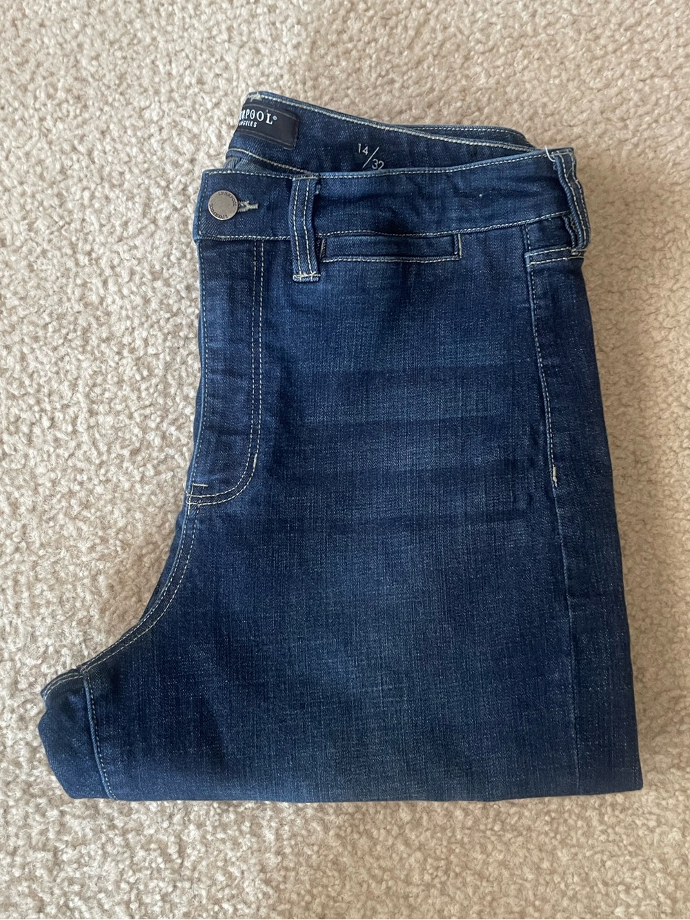 Liverpool Dark Blue High-Rise Straight Jeans 14/32